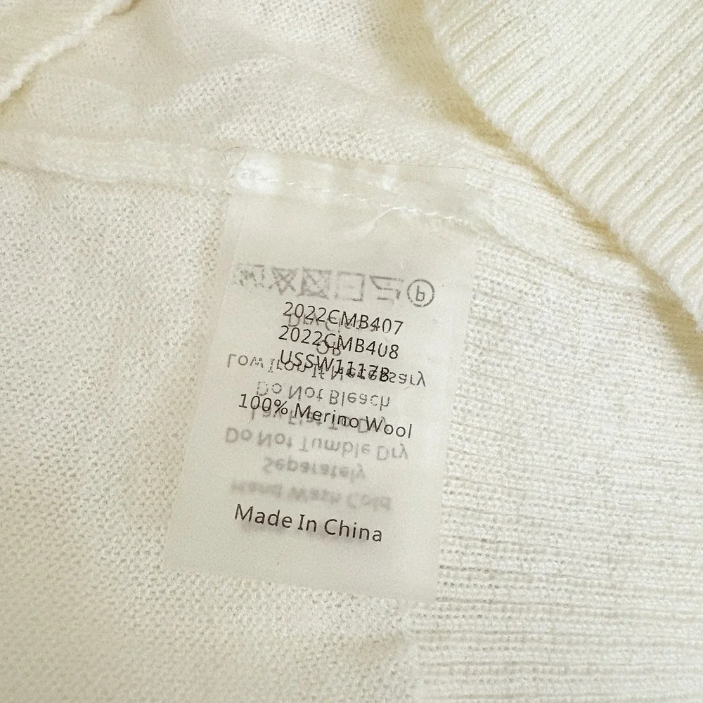 UNIVERSAL STANDARD City Merino Wool Cardigan Sweater Ivory Women's Size XS-10/12